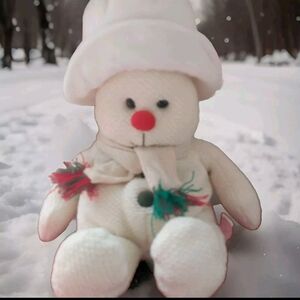 Rare Vintage Russ 16" Snowman Doll With Scarf And Hat